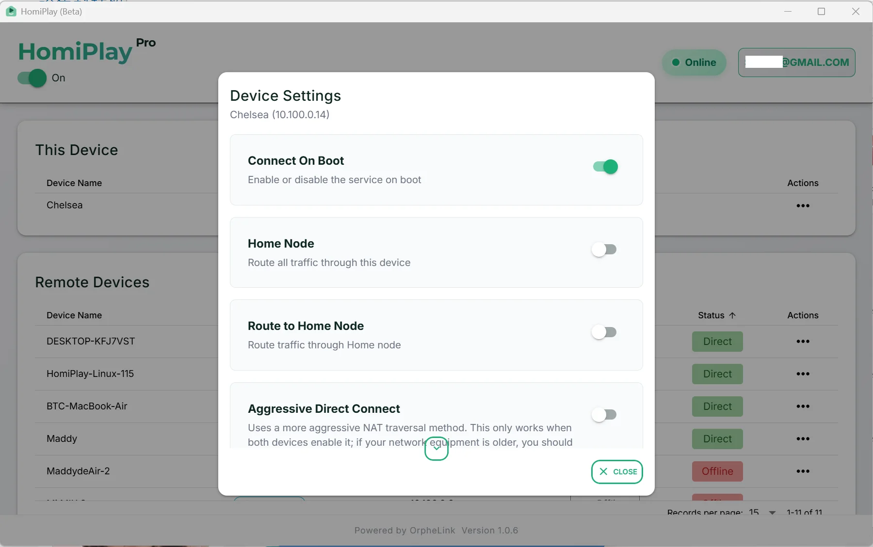 HomiPlay Settings