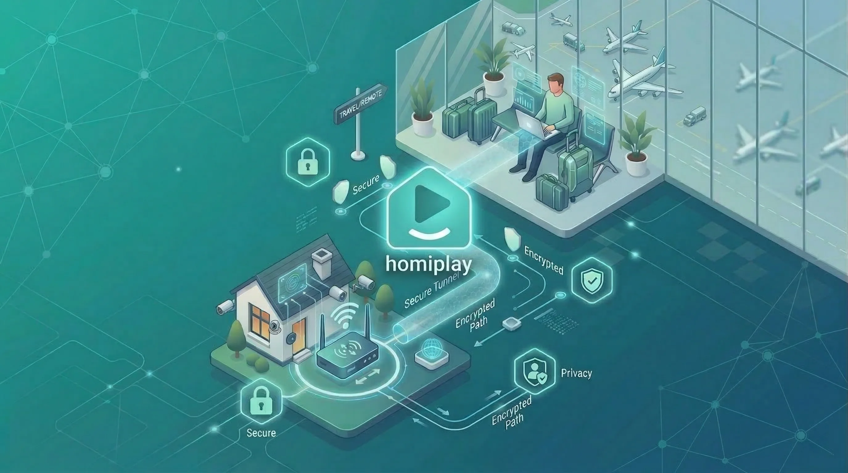 出國時利用 HomiPlay 和家中網路，保障上網隱私 情境封面圖